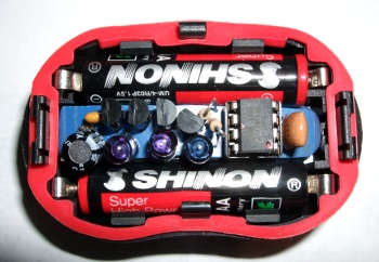 TV-B-gone bike light mod in casing